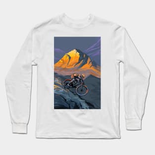 Sunset peak mountain biker Long Sleeve T-Shirt